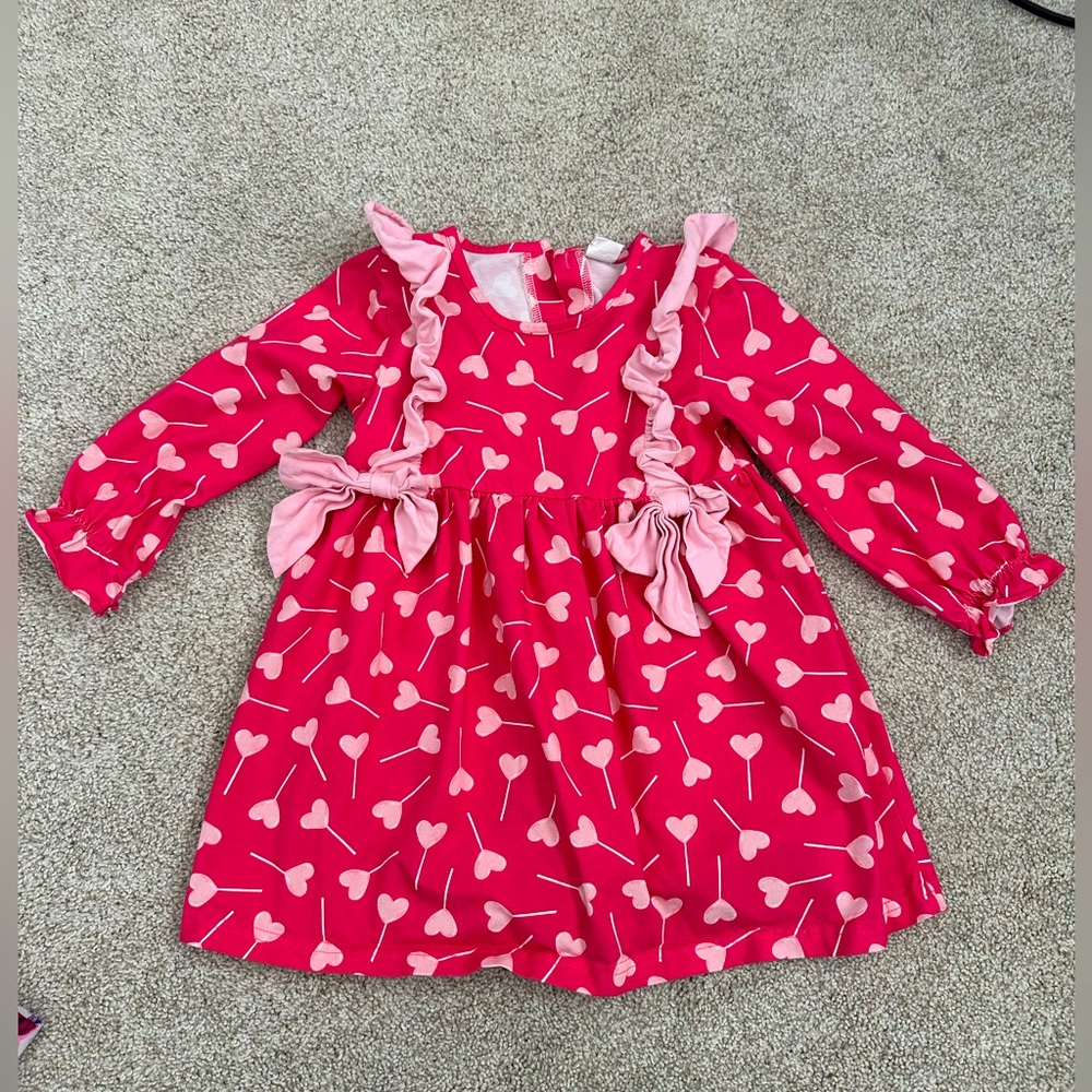 NWOT Stitchy Fish hot pink Valentine toddler dress